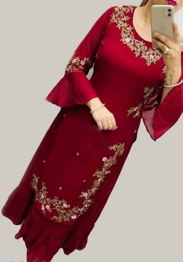 Women's Rayon Embroidery Attractive Kurtis