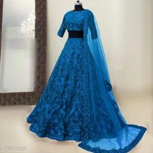 Aakarsha Voguish Women Lehenga With Dupatta blue