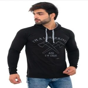 Men's Hooded Full Sleeves polly Cotton Tshirt