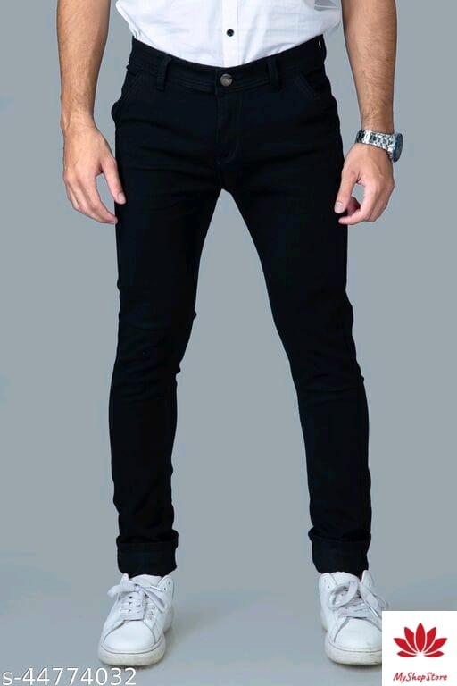 Designer Modern Men Jeans Solid Pattern 8