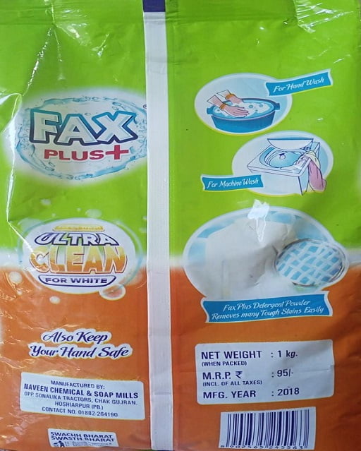 Fax Plus Washing Machine Powder Ultra White