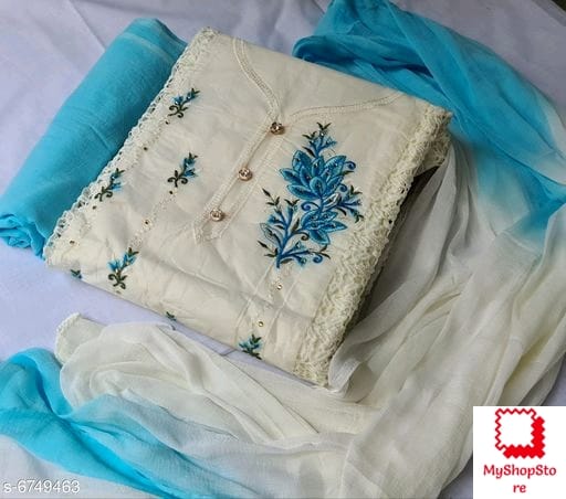 Banita Alluring Semi Stitched Cotton Suits sky blue