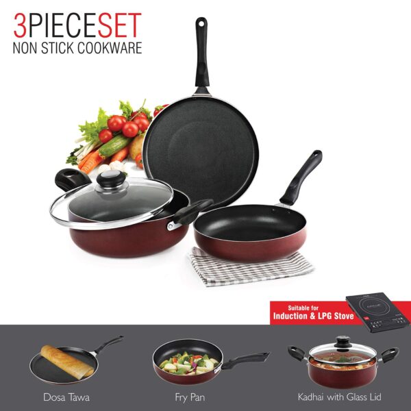 Pan Cookware Aluminium 3 Pcs Myshopstore Online 2