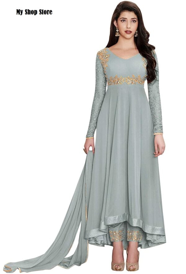 My Shop Anarkali Suit for Women grey