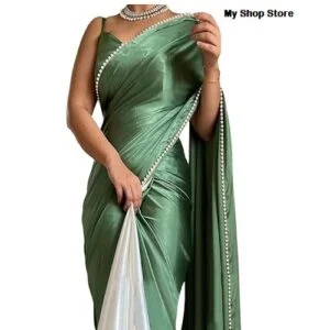 BrahamShakti Women Saree Dress Design New truqoise