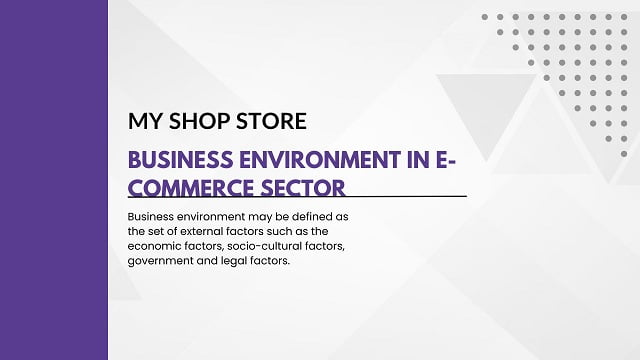 Business Environment In E- Commerce Sector