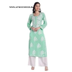 Unique Chikankari Kurti with White Plazo -Waw