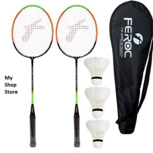 Strong Quality Aluminum Badminton Racket (2) with Shuttles