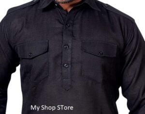 All Black Kurta Pajama Design Cotton Suit 3