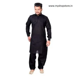 All Black Kurta Pajama Design Cotton Suit
