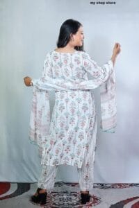 My Store Women Latest Design V Neck Kurta Pant Set 2024 1