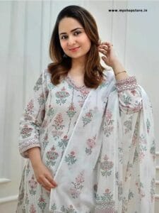 My Store Women Latest Design V Neck Kurta Pant Set 2024 2