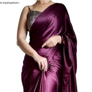 Superb Saree Design 2025 - Women Hot Silk Saree Purple