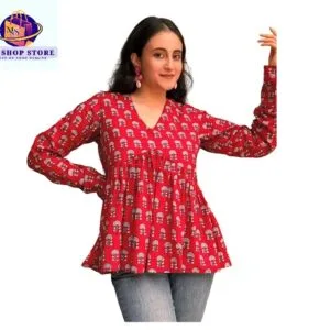 V Neck Top Kurti for Women Best Material 2025 Trends