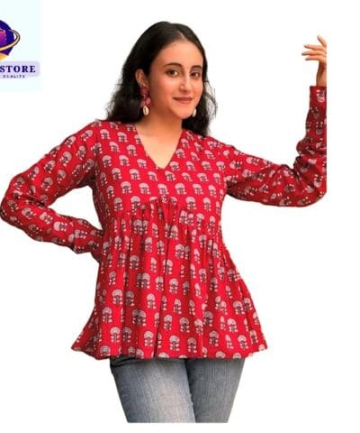 V Neck Top Kurti for Women Best Material 2025 Trends